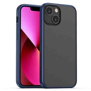 For iPhone 13 Skin Feel Frosted PC + TPU Shockproof Case with Color Button(Blue)