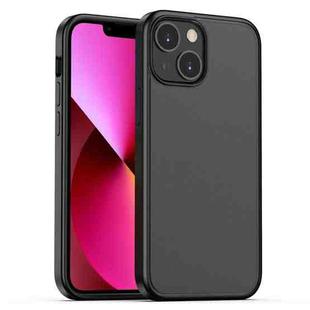 For iPhone 13 Skin Feel Frosted PC + TPU Shockproof Case with Color Button(Black)
