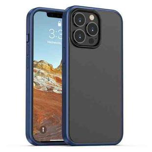 For iPhone 13 Pro Skin Feel Frosted PC + TPU Shockproof Case with Color Button (Blue)