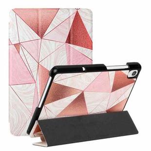 For Lenovo Tab M8 FHD TB 8705F/8705X/8505X Silk Texture Colored Drawing Pattern Horizontal Flip Magnetic PU Leather Case with Three-folding Holder(Marble Stitching Sand Pink)
