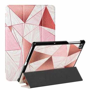 For Lenovo M10 Plus X606F 10.3 Silk Texture Colored Drawing Pattern Horizontal Flip Magnetic PU Leather Case with Three-folding Holder(Marble Stitching Sand Pink)