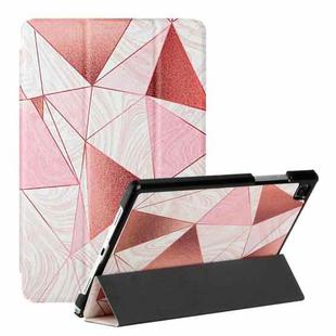 For Samsung Galaxy Tab A 8.0 2019 T290/T295/T297 Silk Texture Colored Drawing Pattern Horizontal Flip Magnetic PU Leather Case with Three-folding Holder(Marble Stitching Sand Pink)
