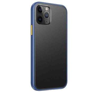 For iPhone 12 mini Skin Feel Frosted PC + TPU Shockproof Case with Color Button (Blue)