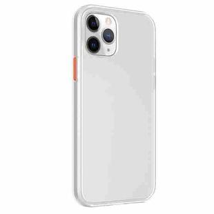 For iPhone 12 Pro Max Skin Feel Frosted PC + TPU Shockproof Case with Color Button(White)