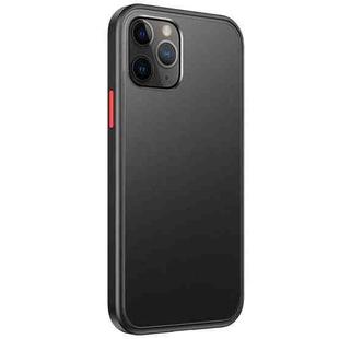 For iPhone 12 Pro Max Skin Feel Frosted PC + TPU Shockproof Case with Color Button(Black)