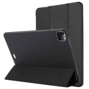For iPad Pro 12.9 2022 / 2021 / 2020 / 2018 TPU Horizontal Flip Leather Tablet Case with Three-folding Holder(Black)