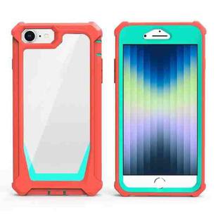 For iPhone SE 2022 / SE 2020 / 8 / 7 / 6s / 6 Stellar Space PC + TPU 360 Degree All-inclusive Shockproof Case(Coral Pink+Blue Green)