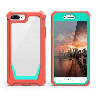 Stellar Space PC + TPU 360 Degree All-inclusive Shockproof Case For iPhone 8 Plus / 7 Plus / 6 Plus / 6s Plus(Coral Pink+Blue Green)