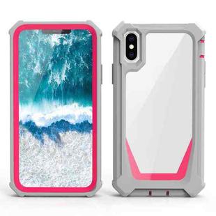 Stellar Space PC + TPU 360 Degree All-inclusive Shockproof Case For iPhone X / XS(Grey+Rose Red)