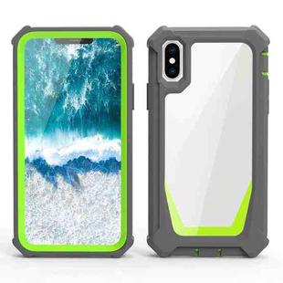 Stellar Space PC + TPU 360 Degree All-inclusive Shockproof Case For iPhone X / XS(Dark Grey+Yellow Green)