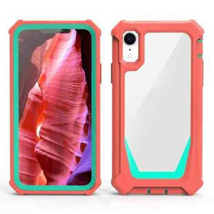 Stellar Space PC + TPU 360 Degree All-inclusive Shockproof Case For iPhone XR(Coral Pink+Blue Green)