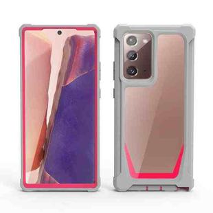For Samsung Galaxy Note20 Stellar Space PC + TPU 360 Degree All-inclusive Shockproof Case(Grey+Rose Red)