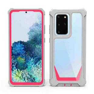 For Samsung Galaxy S20 Stellar Space PC + TPU 360 Degree All-inclusive Shockproof Case(Grey+Rose Red)