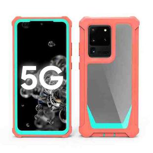 For Samsung Galaxy S20 Ultra Stellar Space PC + TPU 360 Degree All-inclusive Shockproof Case(Coral Pink+Blue Green)