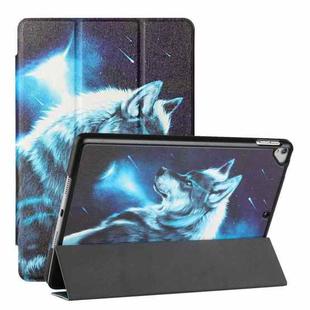 Silk Texture Colored Drawing Pattern Horizontal Flip Magnetic PU Leather Case with Three-folding Holder & Sleep / Wake-up Function For iPad 10.2 (2021/2020/2019)(Star Wolf)