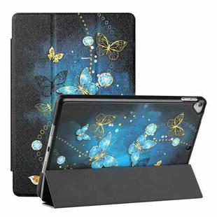 For iPad 10.2 (2021/2020/2019) Silk Texture Colored Drawing Pattern Horizontal Flip Magnetic PU Leather Case with Three-folding Holder & Sleep / Wake-up Function(Diamond Butterfly)