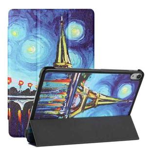 Silk Texture Colored Drawing Pattern Horizontal Flip Magnetic PU Leather Case with Three-folding Holder & Sleep / Wake-up Function ForiPad Air 2022 / 2020 10.9(Star Tower)