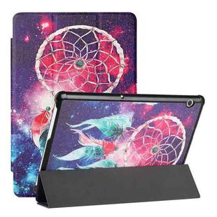 For Huawei MediaPad T5 Silk Texture Colored Drawing Pattern Horizontal Flip Magnetic PU Leather Case with Three-folding Holder (Star Dream Catcher)