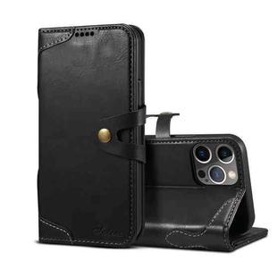 For iPhone 13 Pro Calf Texture Buckle Horizontal Flip Leather Case with Holder & Card Slots & Wallet (Black)