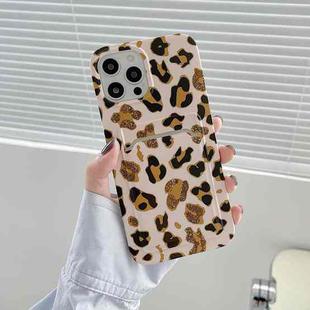 IMD Pattern TPU Case with Card Slot For iPhone 11(Beige Black Leopard)
