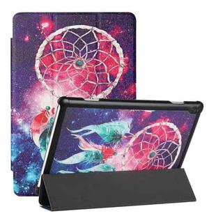 For Lenovo Tab M10 Silk Texture Colored Drawing Pattern Horizontal Flip Magnetic PU Leather Case with Three-folding Holder (Star Dream Catcher)