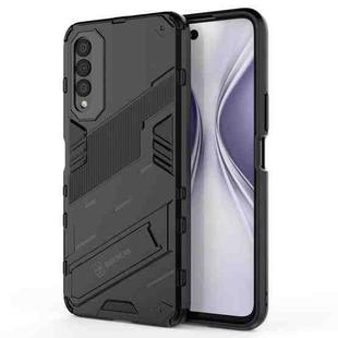 For Honor X20 SE Punk Armor 2 in 1 PC + TPU Shockproof Case with Invisible Holder(Black)