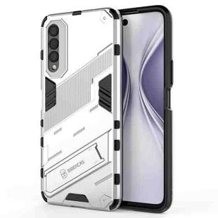 For Honor X20 SE Punk Armor 2 in 1 PC + TPU Shockproof Case with Invisible Holder(White)