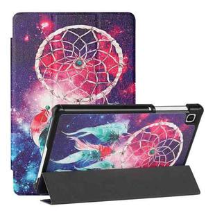 For Samsung Galaxy Tab A7 Lite T220/T225 Silk Texture Colored Drawing Pattern Horizontal Flip Magnetic PU Leather Case with Three-folding Holder (Star Dream Catcher)