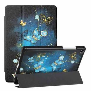 For Samsung Galaxy Tab A 8.0(2019)/T290/T295/T297 Silk Texture Colored Drawing Pattern Horizontal Flip Magnetic PU Leather Case with Three-folding Holder (Diamond Butterfly)