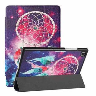For Samsung Galaxy Tab A7(2020) / T500 / T505 Silk Texture Colored Drawing Pattern Horizontal Flip Magnetic PU Leather Case with Three-folding Holder & Sleep / Wake-up Function(Star Dream Catcher)