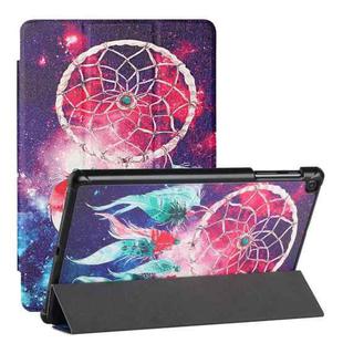 For Samsung Galaxy Tab A 10.1(2019)/T510 Silk Texture Colored Drawing Pattern Horizontal Flip Magnetic PU Leather Case with Three-folding Holder (Star Dream Catcher)