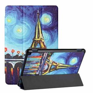 For Amazon Fire HD 10 Plus (2021)/HD 10 (2021) Silk Texture Colored Drawing Pattern Horizontal Flip Magnetic PU Leather Case with Three-folding Holder & Sleep / Wake-up Function(Star Tower)