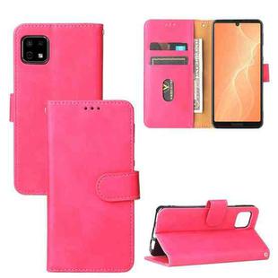 For Sharp Aquos Sense 6 Solid Color Skin Feel Magnetic Buckle Horizontal Flip Calf Texture PU Leather Case with Holder & Card Slots & Wallet(Rose Gold)