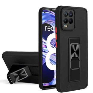 For OPPO Realme 8 / 8 Pro Dual-color Skin Feel TPU + PC Magnetic Shockproof Case with Invisible Holder(Black)