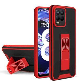 For OPPO Realme 8 / 8 Pro Dual-color Skin Feel TPU + PC Magnetic Shockproof Case with Invisible Holder(Red)