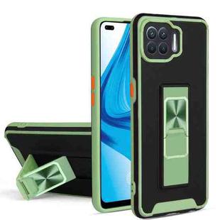 For OPPO F17 Pro / A93 Dual-color Skin Feel TPU + PC Magnetic Shockproof Case with Invisible Holder(Green)
