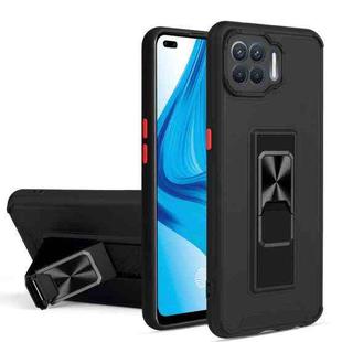 For OPPO F17 Pro / A93 Dual-color Skin Feel TPU + PC Magnetic Shockproof Case with Invisible Holder(Black)