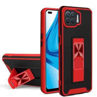 For OPPO F17 Pro / A93 Dual-color Skin Feel TPU + PC Magnetic Shockproof Case with Invisible Holder(Red)