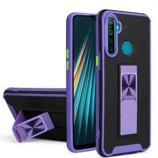 For OPPO Realme 5 / C3 / 6i Dual-color Skin Feel TPU + PC Magnetic Shockproof Case with Invisible Holder(Purple)