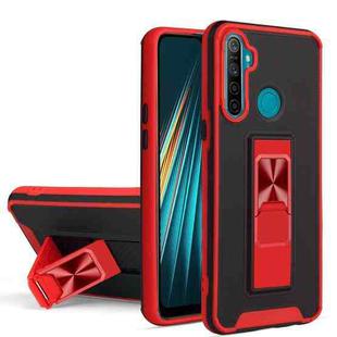 For OPPO Realme 5 / C3 / 6i Dual-color Skin Feel TPU + PC Magnetic Shockproof Case with Invisible Holder(Red)