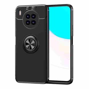 For Huawei nova 8i Metal Ring Holder 360 Degree Rotating TPU Case(Black)