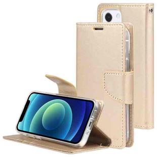 GOOSPERY Bravo Diary Crazy Horse Texture Horizontal Flip Leather Case with Bracket & Card Slot & Wallet For iPhone 13 mini(Gold)