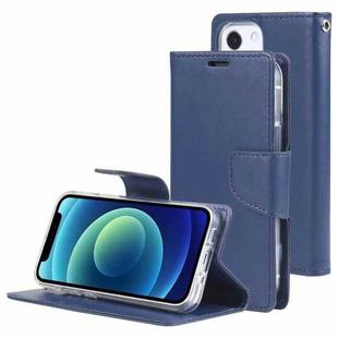 GOOSPERY Bravo Diary Crazy Horse Texture Horizontal Flip Leather Case with Bracket & Card Slot & Wallet For iPhone 13 mini(Navy Blue)