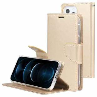 GOOSPERY Bravo Diary Crazy Horse Texture Horizontal Flip Leather Case with Bracket & Card Slot & Wallet For iPhone 13(Gold)