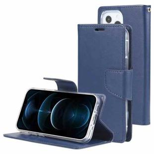 GOOSPERY Bravo Diary Crazy Horse Texture Horizontal Flip Leather Case with Bracket & Card Slot & Wallet For iPhone 13(Navy Blue)