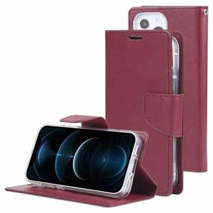 GOOSPERY Bravo Diary Crazy Horse Texture Horizontal Flip Leather Case with Bracket & Card Slot & Wallet For iPhone 13 Pro Max(Wine Red)