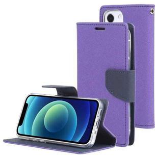 For iPhone 13 mini GOOSPERY FANCY DIARY Cross Pattern Horizontal Flip Leather Case with Holder & Card Slots & Wallet (Purple)