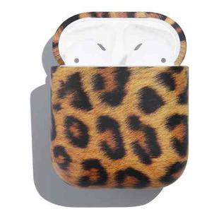 Anti-fall Wireless Earphone PC Protective Case For AirPods 1/2(Brown Leopard Texture)