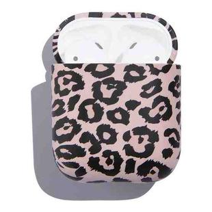 Anti-fall Wireless Earphone PC Protective Case For AirPods 1/2(Light Purple Leopard Texture)