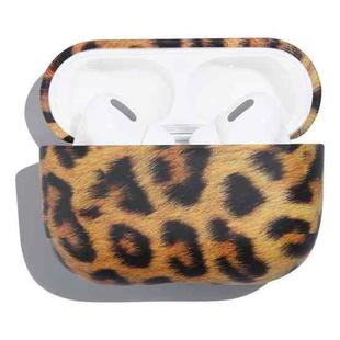 Anti-fall Wireless Earphone PC Protective Case For AirPods Pro(Brown Leopard Texture)